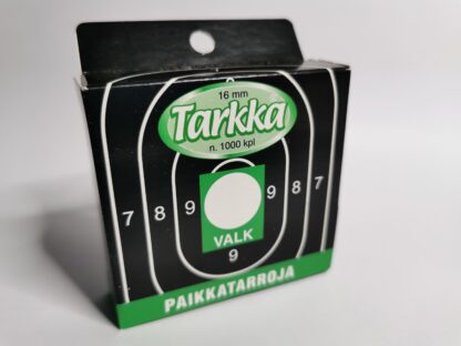 Valkoinen Tarkka 16mm paikkatarrarulla